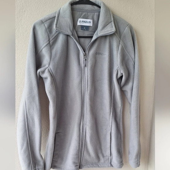 Magellan Women's Full Zip Fleece Sweatshirt Jacket Gray Color Size M - Picture 3 of 7